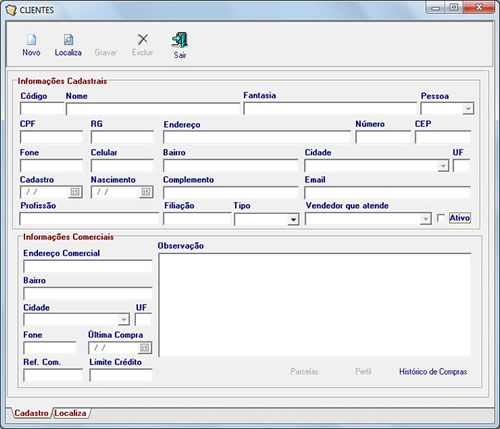 imagem sistema de controle de clientes